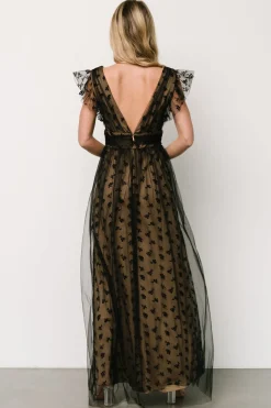 Baltic Born tulle styles|Caterina Tulle Maxi Dress | Black + Nude