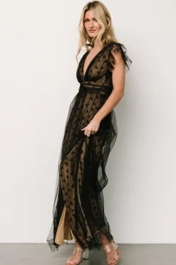 Baltic Born tulle styles|Caterina Tulle Maxi Dress | Black + Nude