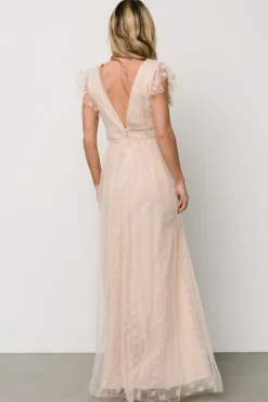 Baltic Born tulle styles|Caterina Tulle Maxi Dress | Nude Blush