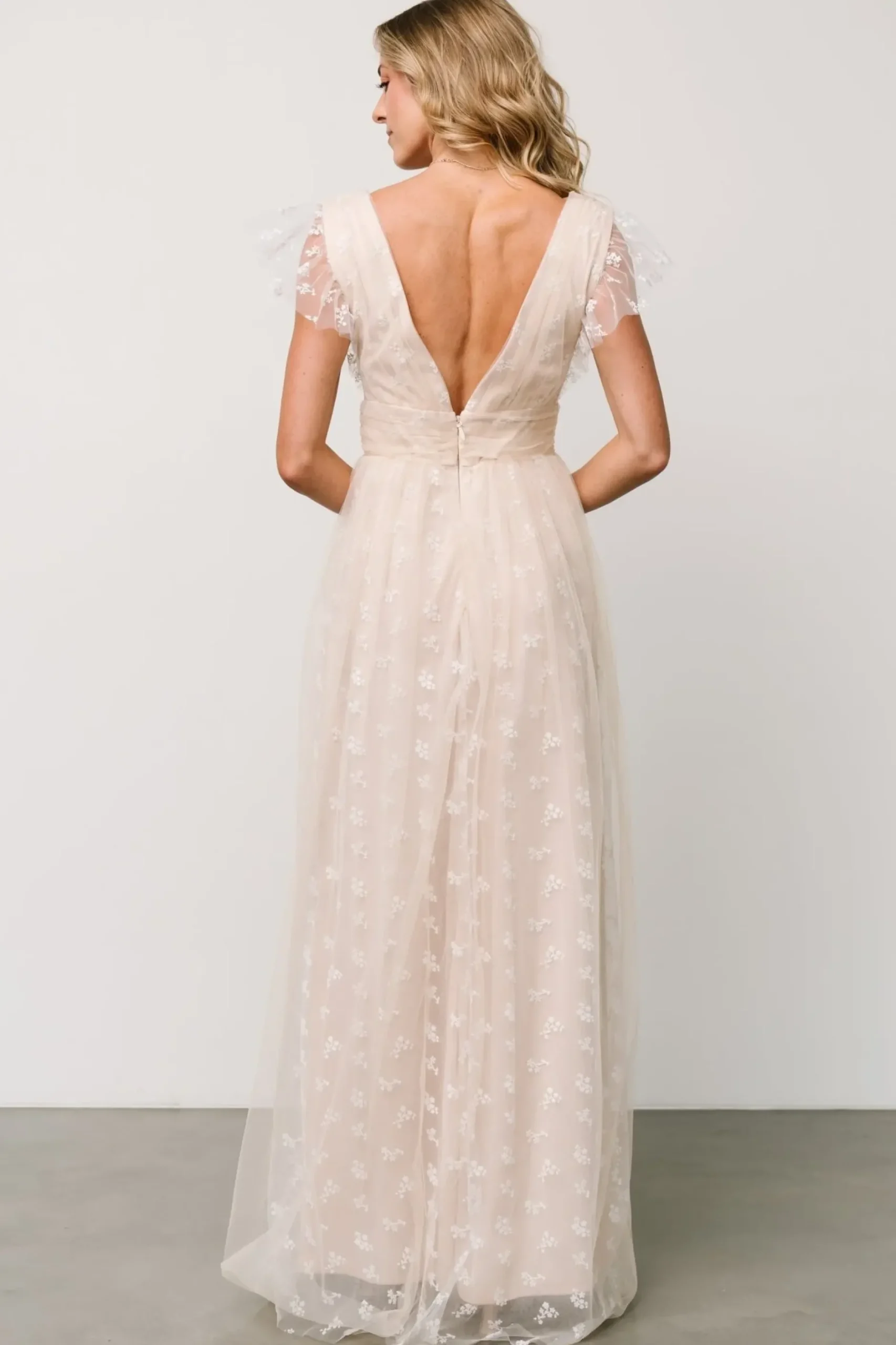 Baltic Born tulle styles|Caterina Tulle Maxi Dress | Natural + White