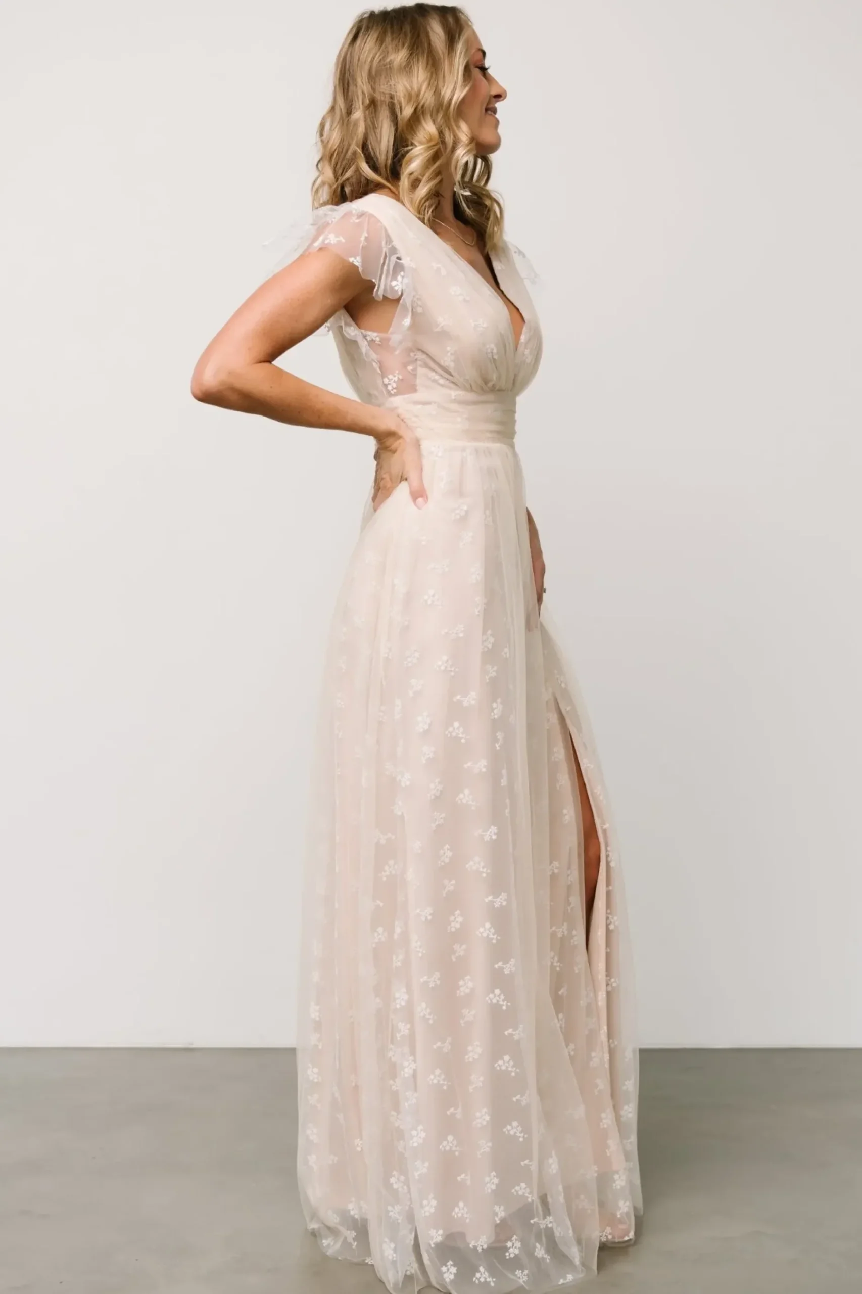Baltic Born tulle styles|Caterina Tulle Maxi Dress | Natural + White