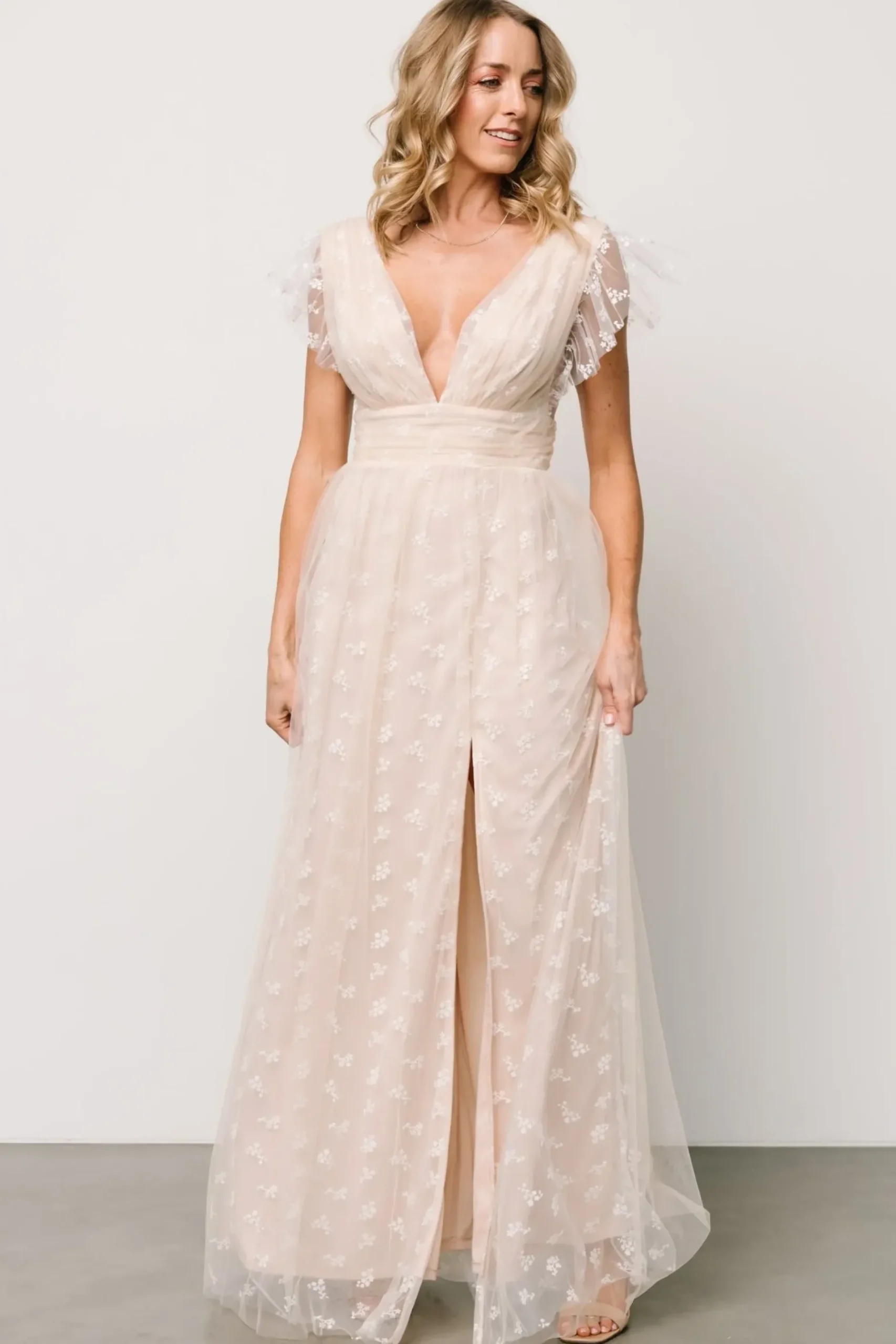 Baltic Born tulle styles|Caterina Tulle Maxi Dress | Natural + White