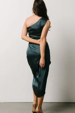 Baltic Born BEST SELLERS|Celia One Shoulder Midi Dress | Midnight