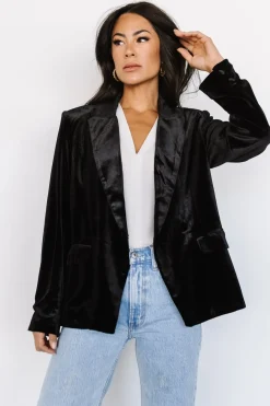 Baltic Born outerwear|Centennial Velvet Blazer | Black