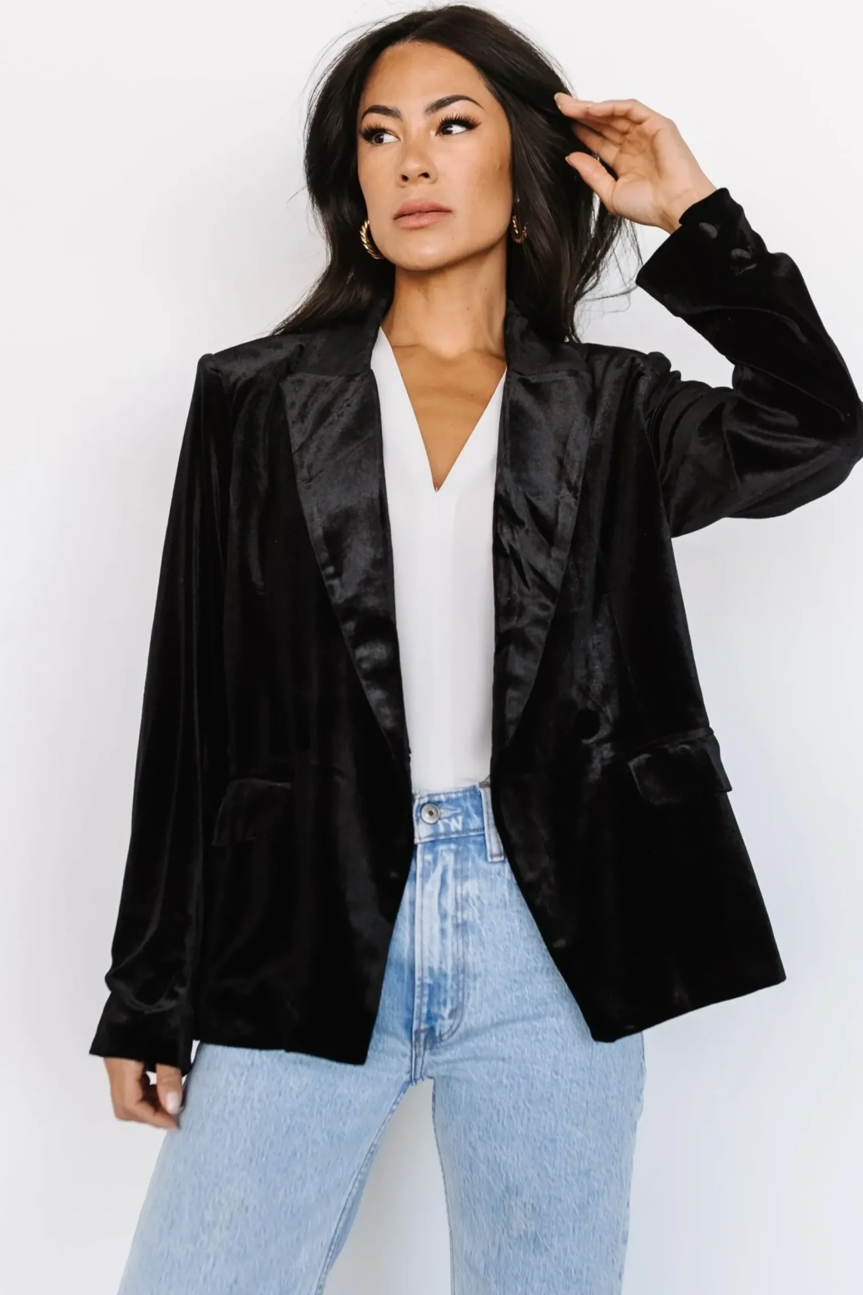 Baltic Born outerwear|Centennial Velvet Blazer | Black