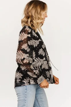 Baltic Born blouses + shirts|Charlotte Tie Blouse | Black + Cream