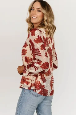 Baltic Born blouses + shirts|Charlotte Tie Blouse | Cream + Rust