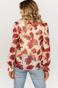 Baltic Born blouses + shirts|Charlotte Tie Blouse | Cream + Rust