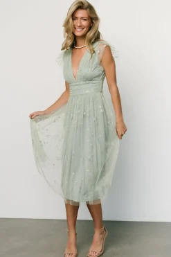 Baltic Born COMING SOON|Chiara Shimmer Midi Dress | Sage + Silver