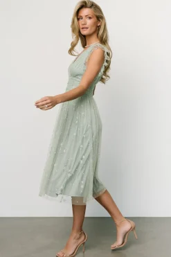 Baltic Born COMING SOON|Chiara Shimmer Midi Dress | Sage + Silver
