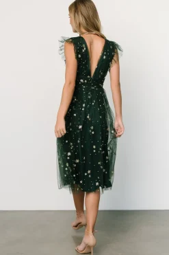 Baltic Born COMING SOON|Chiara Shimmer Midi Dress | Green + Gold