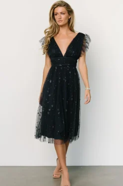 Baltic Born COMING SOON|Chiara Shimmer Midi Dress | Navy