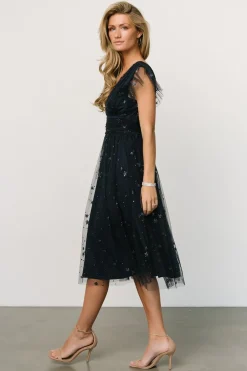 Baltic Born COMING SOON|Chiara Shimmer Midi Dress | Navy