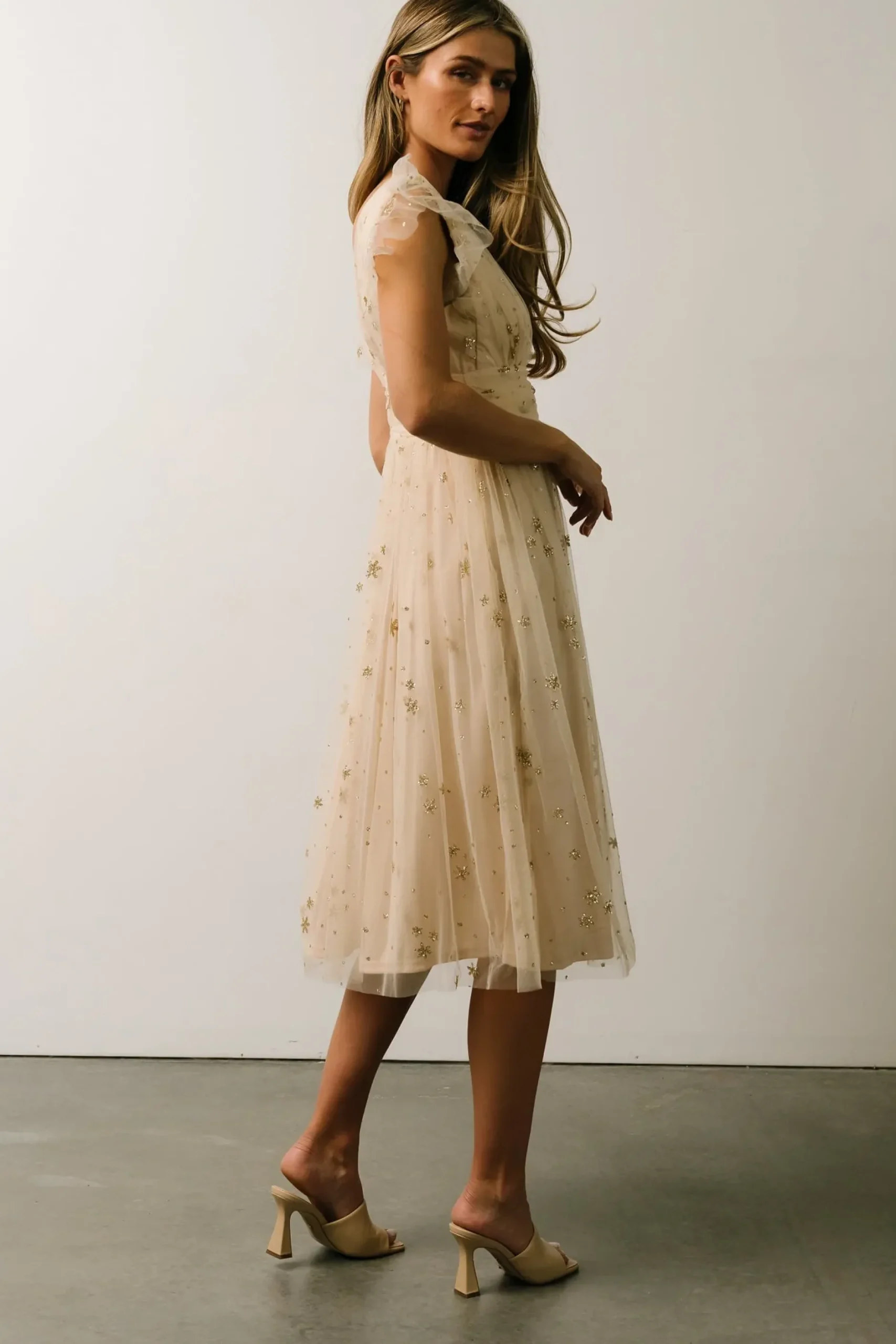 Baltic Born COMING SOON|Chiara Shimmer Midi Dress | Gold