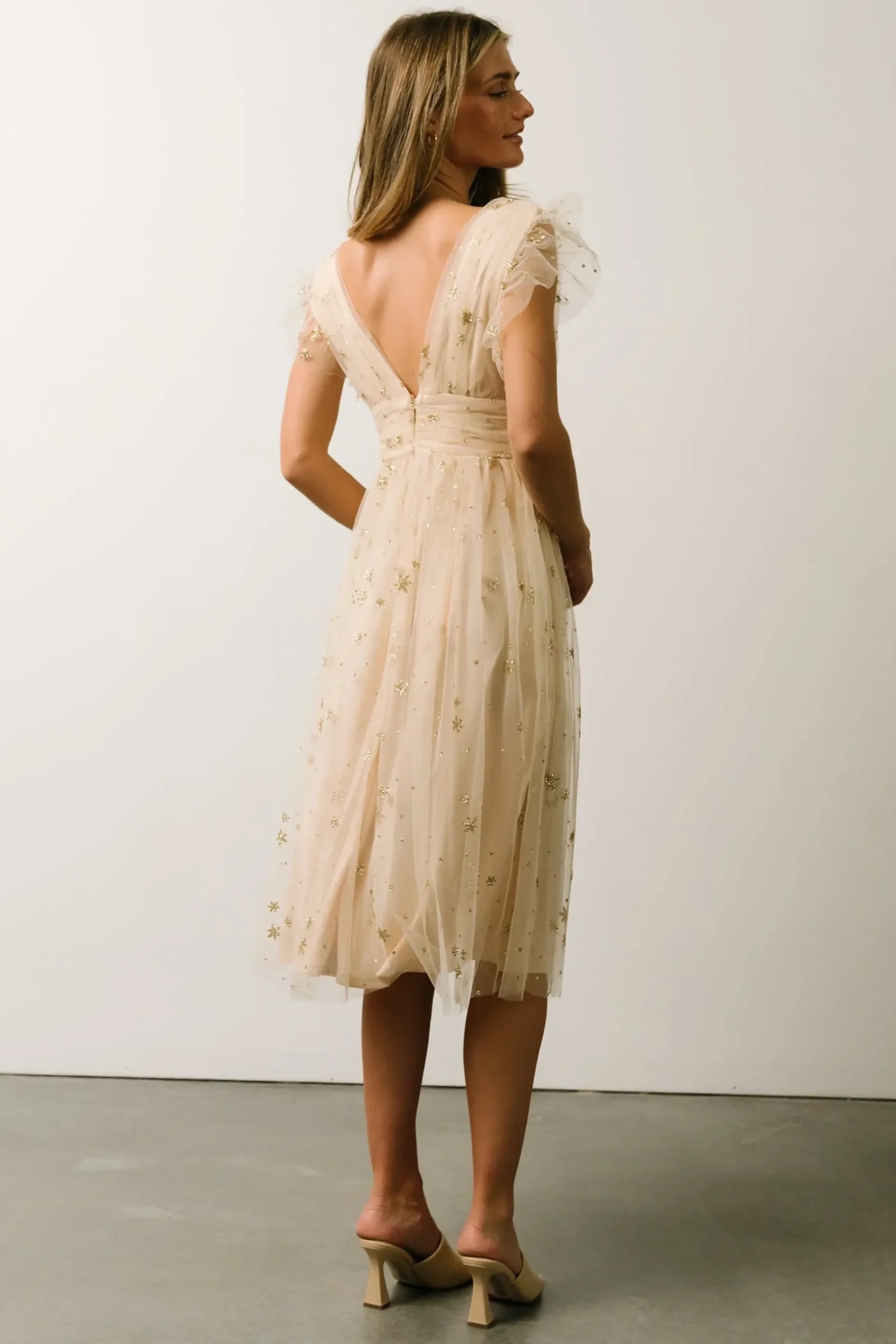 Baltic Born COMING SOON|Chiara Shimmer Midi Dress | Gold