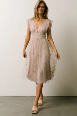 Baltic Born COMING SOON|Chiara Shimmer Midi Dress | Dusty Lilac