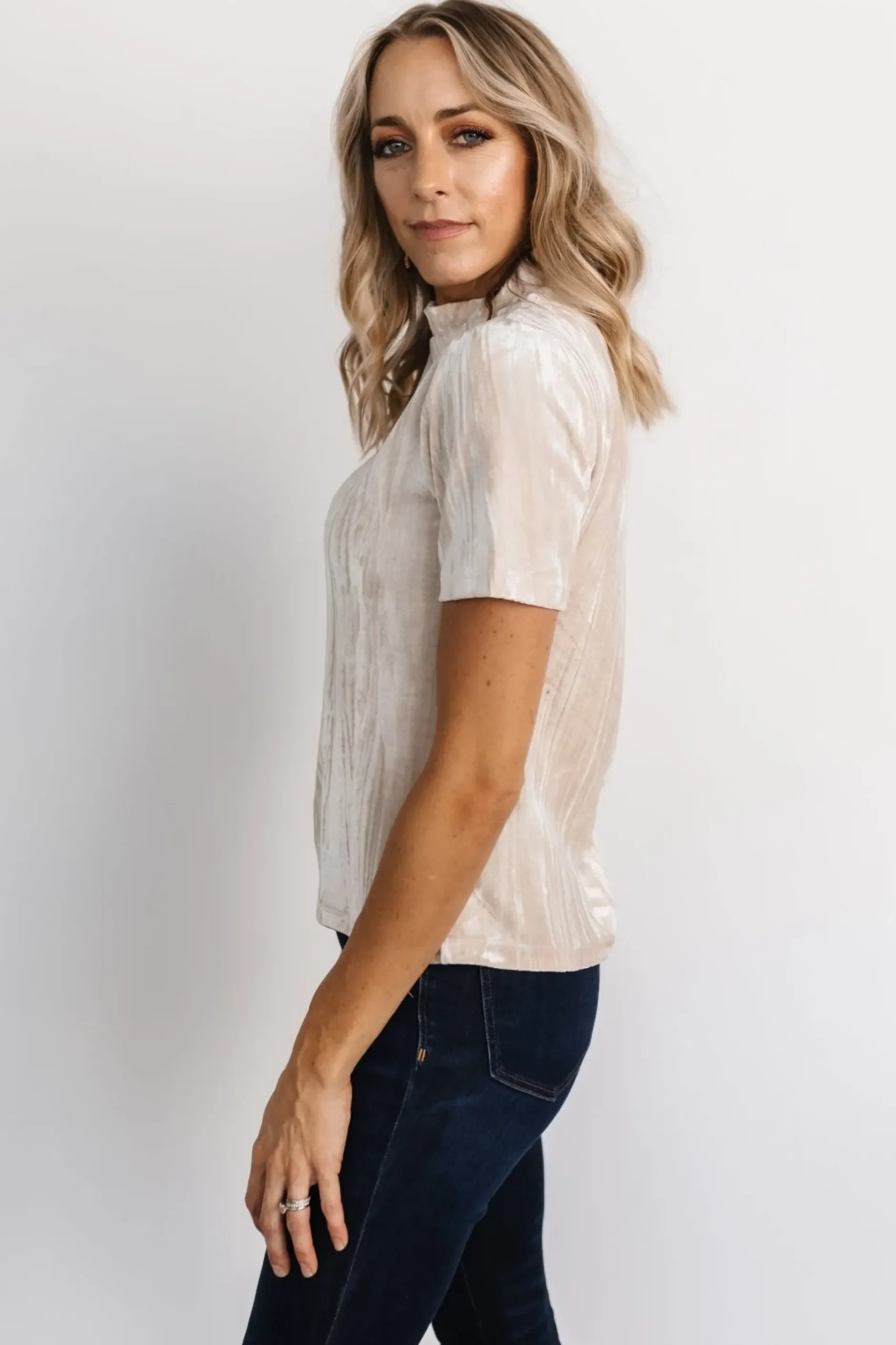 Baltic Born blouses + shirts|Chicago Velvet Top | Champagne