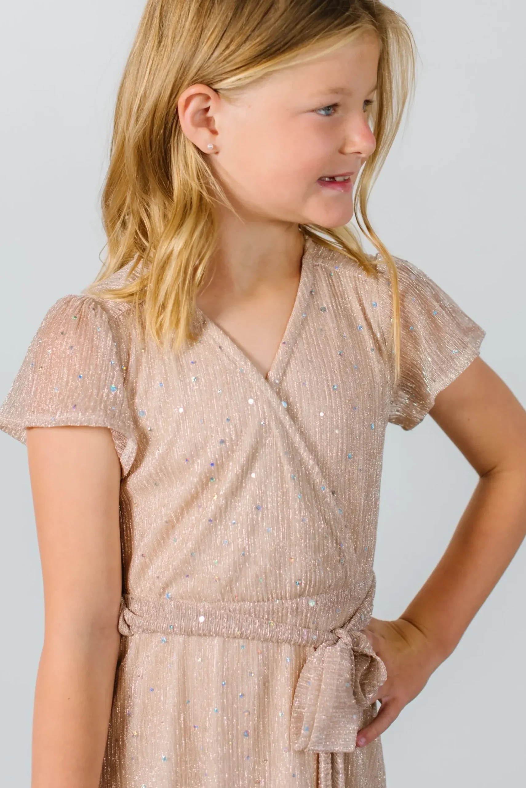 Baltic Born flower girl|Child Grace Sparkle Gown | Champagne