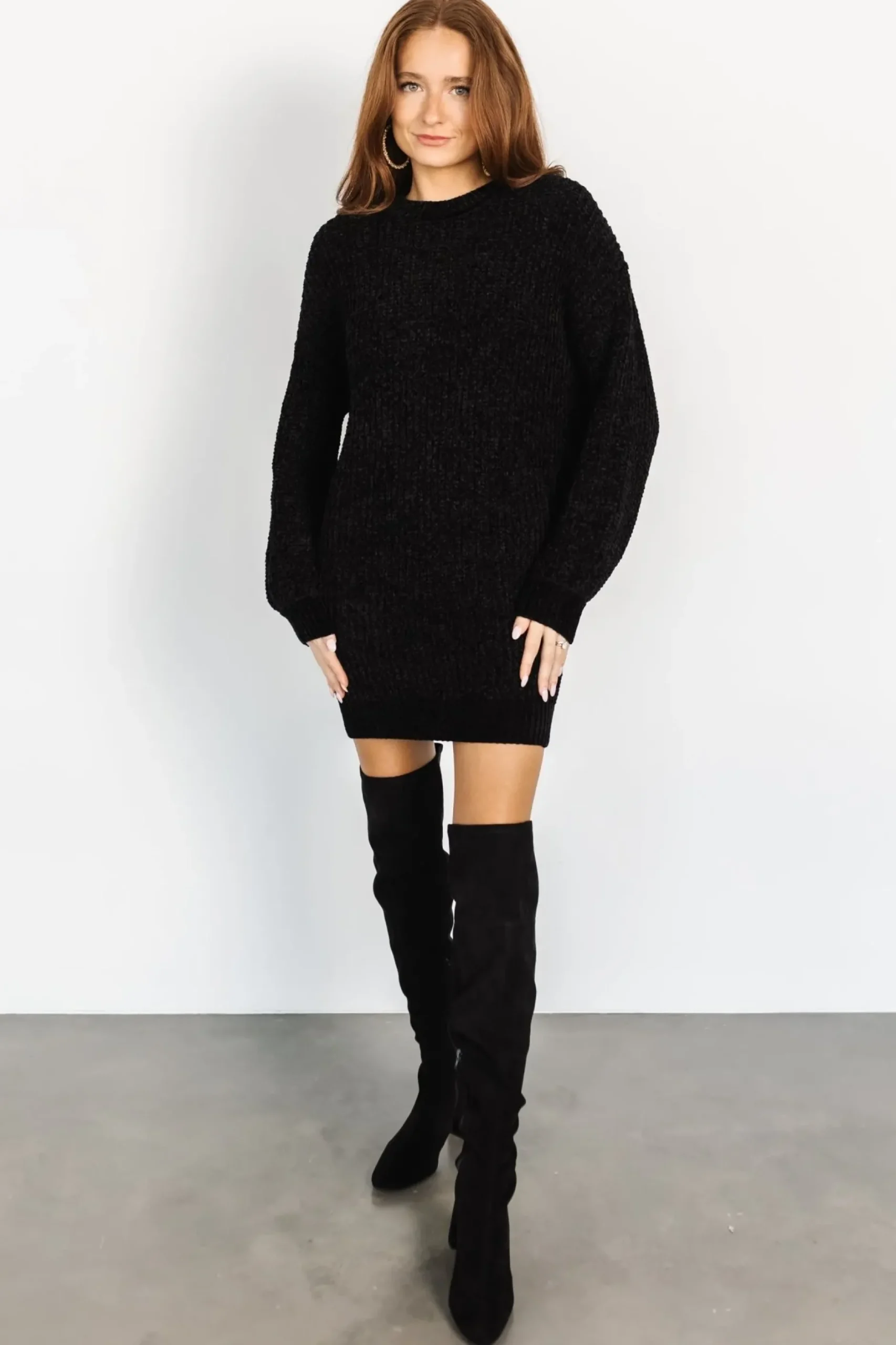 Baltic Born short dresses|TOPS|Christa Sweater Dress | Black