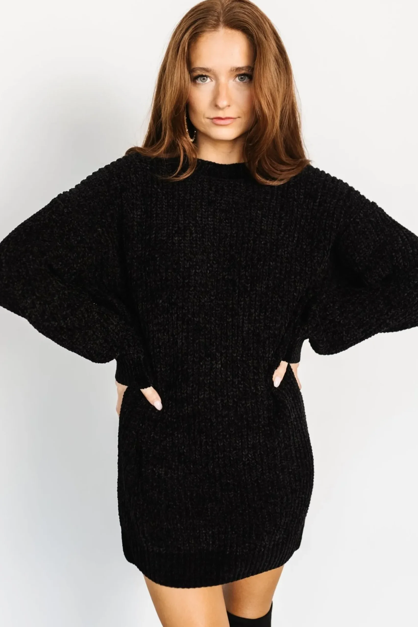 Baltic Born short dresses|TOPS|Christa Sweater Dress | Black