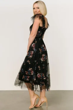 Baltic Born COMING SOON|Clementine Tulle Midi Dress | Black Multi