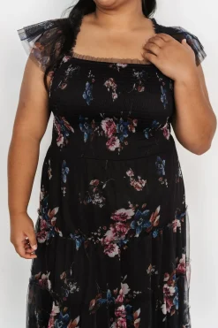Baltic Born COMING SOON|Clementine Tulle Midi Dress | Black Multi