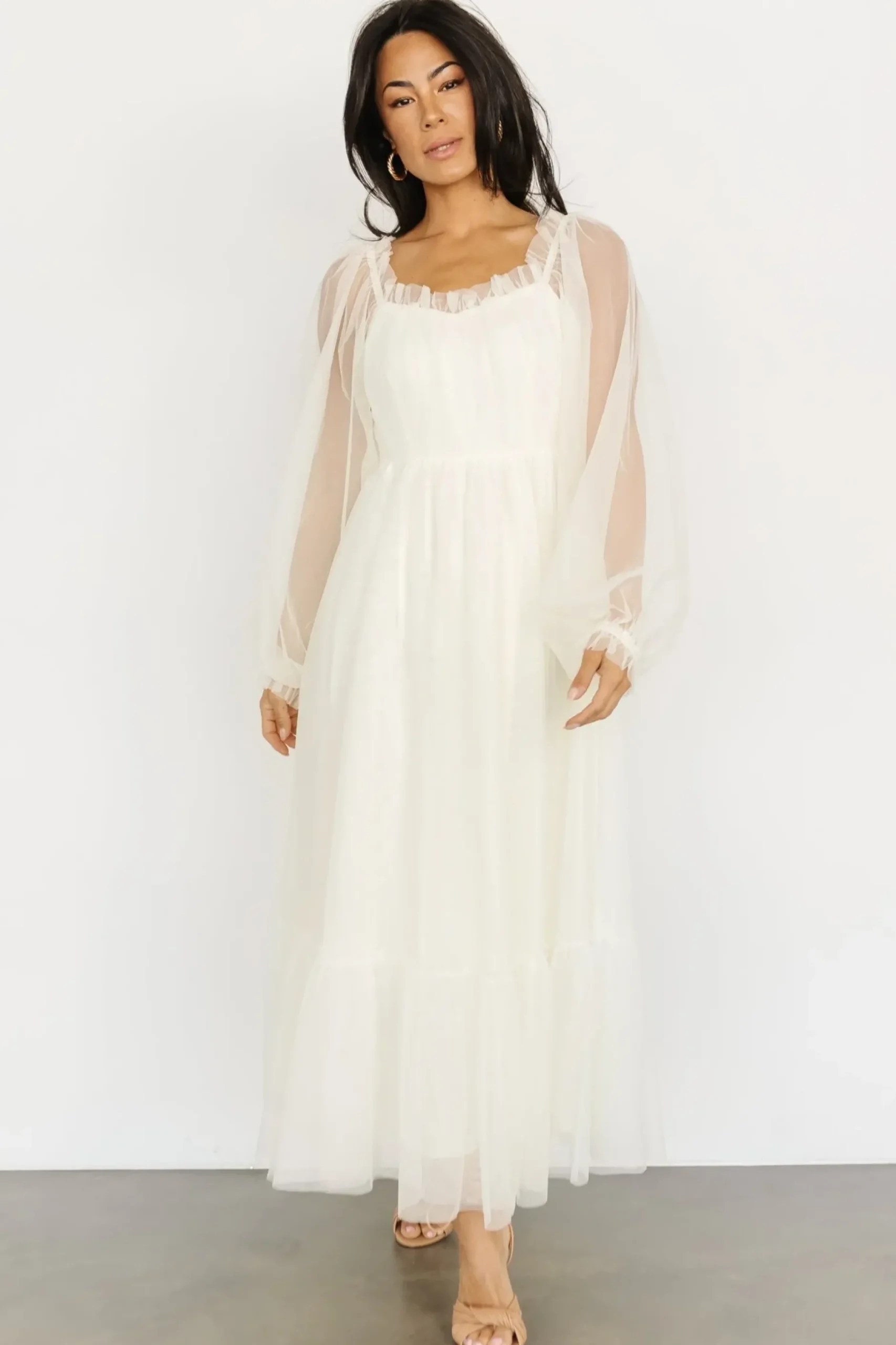 Baltic Born tulle styles|Cleobelle Maxi Dress | Creamy Beige