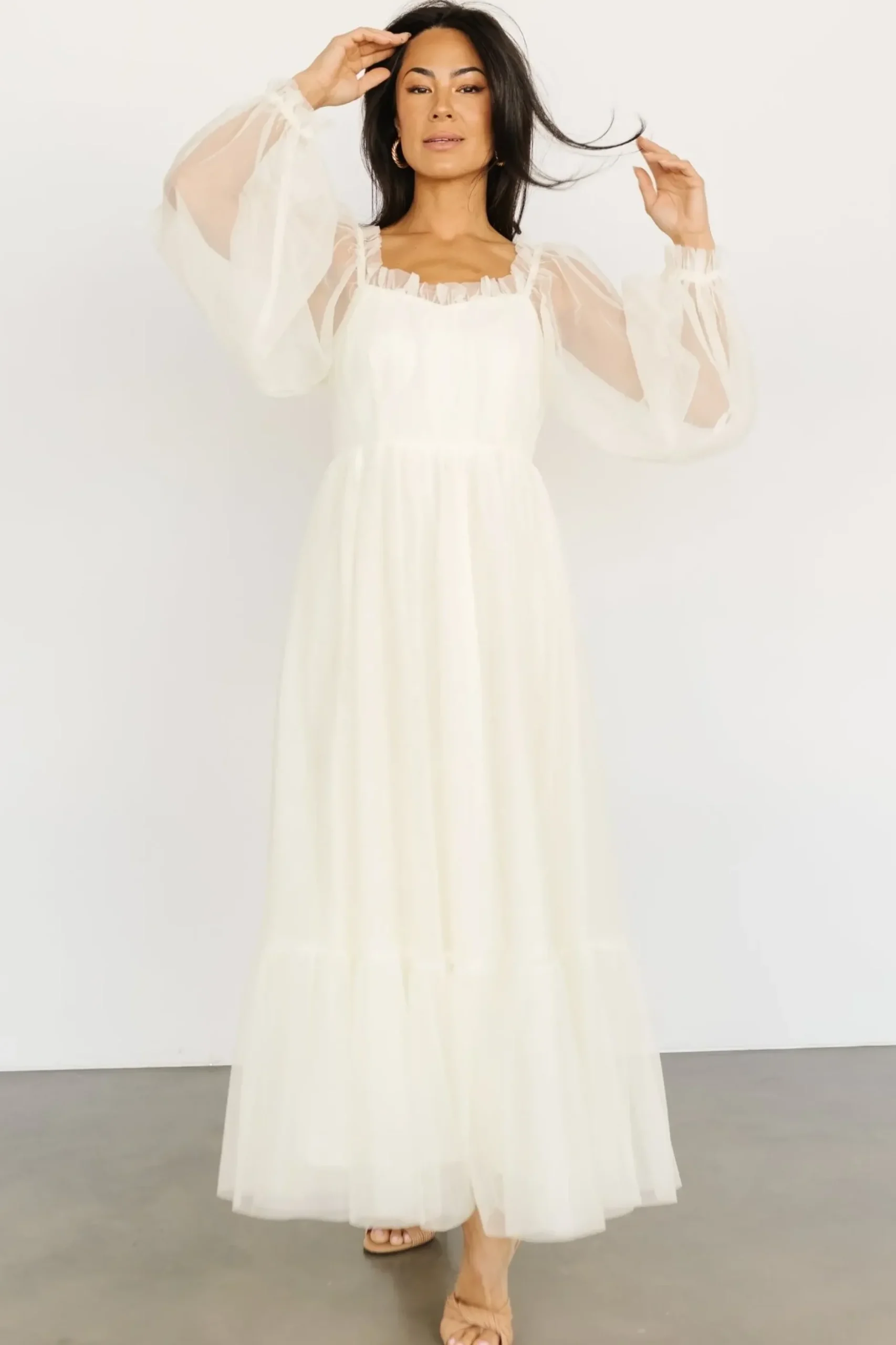 Baltic Born tulle styles|Cleobelle Maxi Dress | Creamy Beige