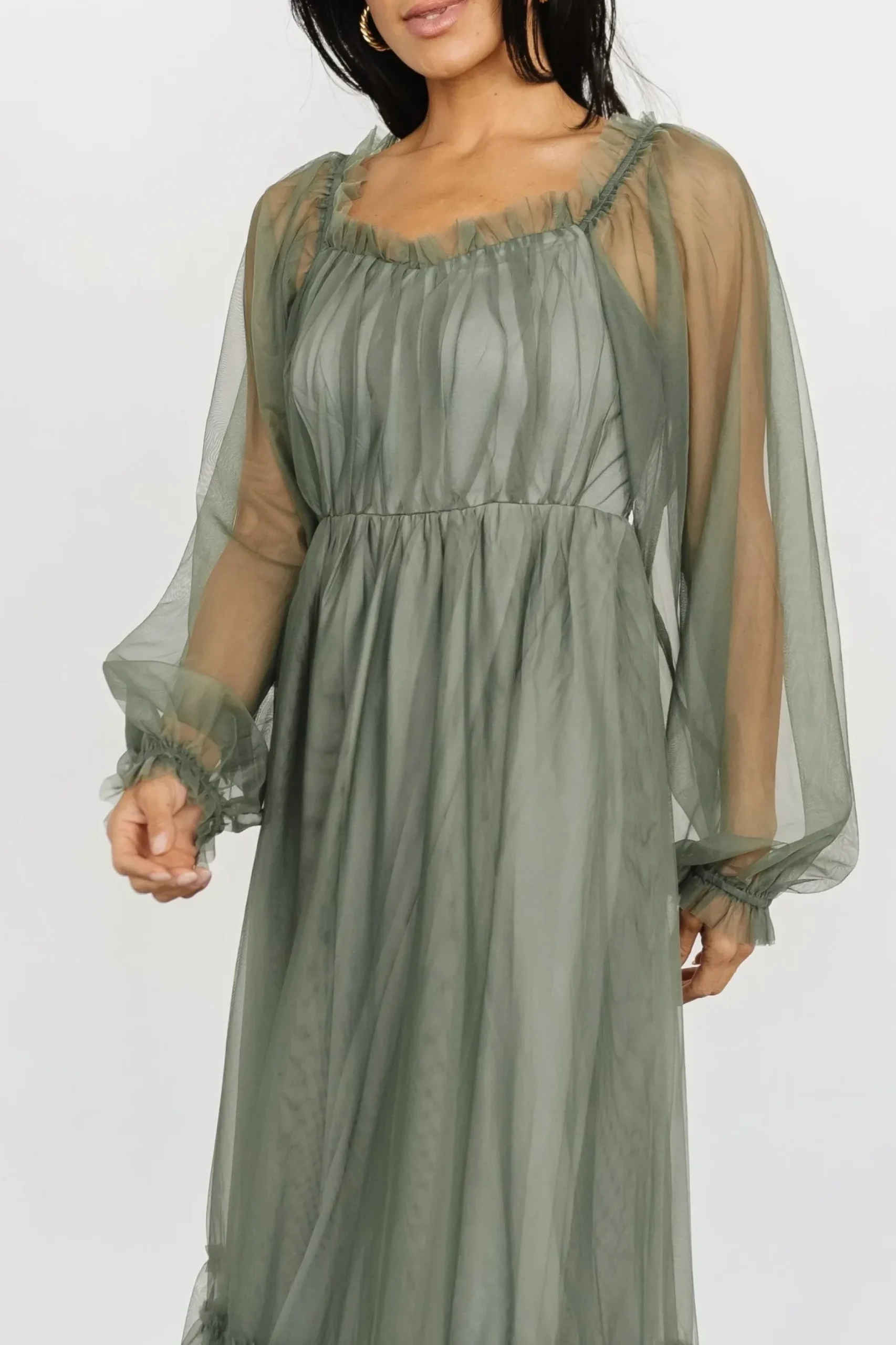 Baltic Born tulle styles|Cleobelle Maxi Dress | Dusty Olive