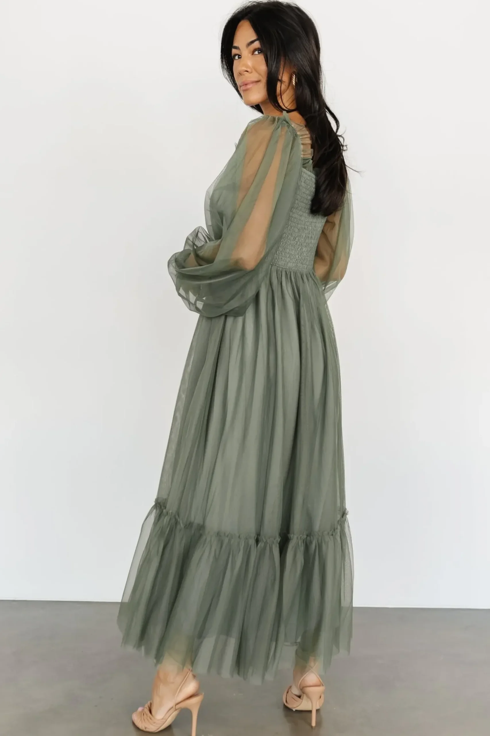 Baltic Born tulle styles|Cleobelle Maxi Dress | Dusty Olive