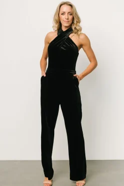Baltic Born JUMPSUITS + ROMPERS|Cleopatra Velvet Jumpsuit | Black