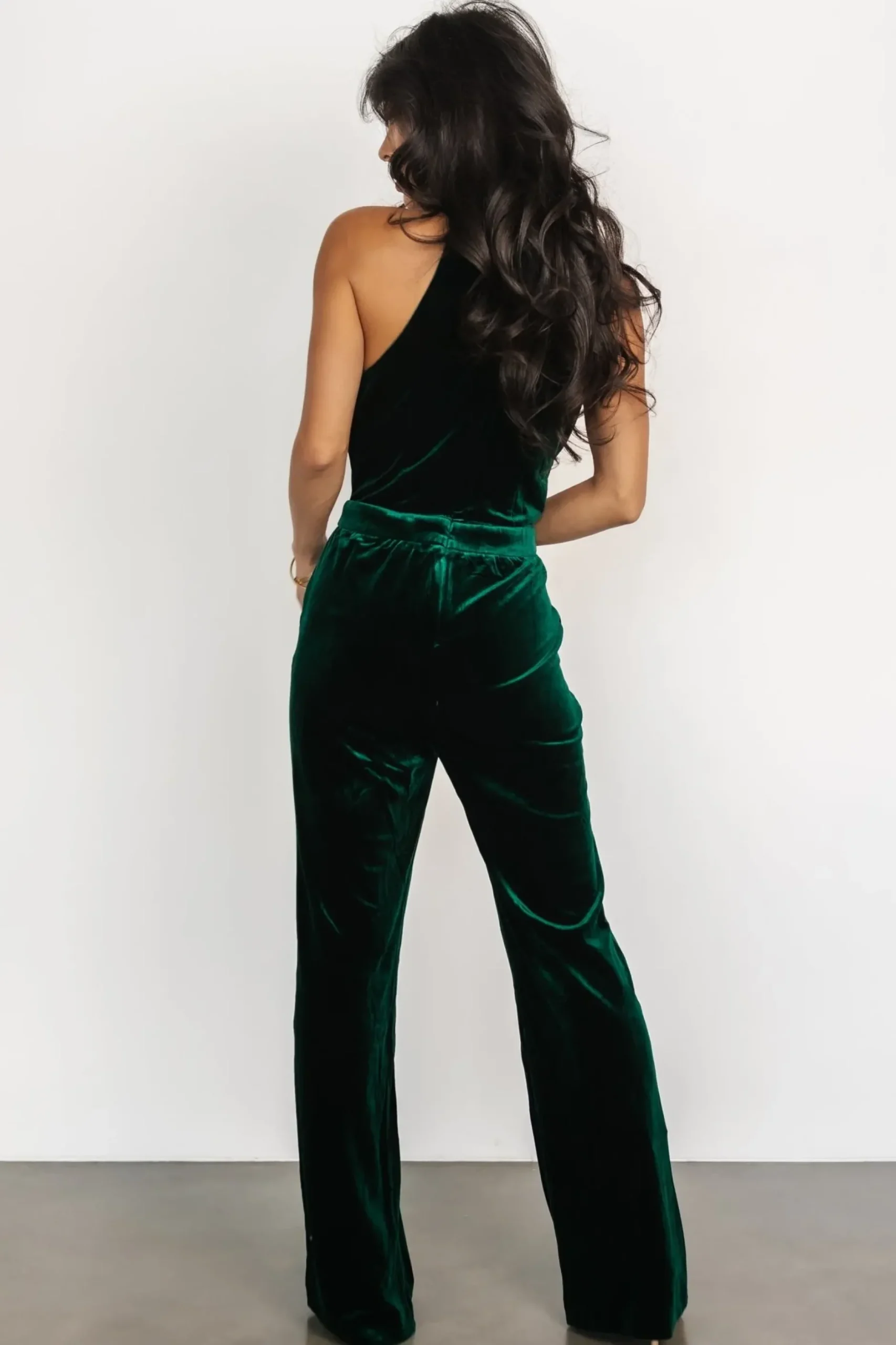 Baltic Born JUMPSUITS + ROMPERS|Cleopatra Velvet Jumpsuit | Dark Green