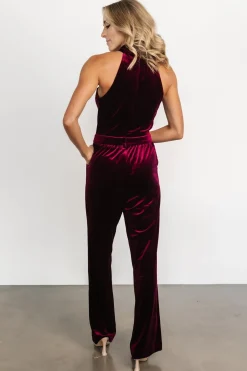 Baltic Born JUMPSUITS + ROMPERS|Cleopatra Velvet Jumpsuit | Burgundy