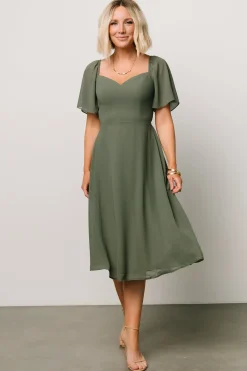 Baltic Born midi dresses|WEDDING SUITE|Colette Sweetheart Midi Dress | Dark Sage