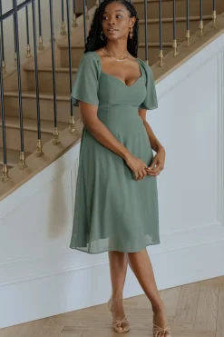 Baltic Born midi dresses|WEDDING SUITE|Colette Sweetheart Midi Dress | Dark Sage