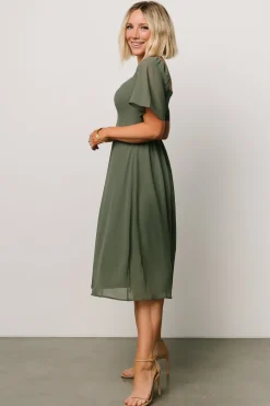Baltic Born midi dresses|WEDDING SUITE|Colette Sweetheart Midi Dress | Dark Sage