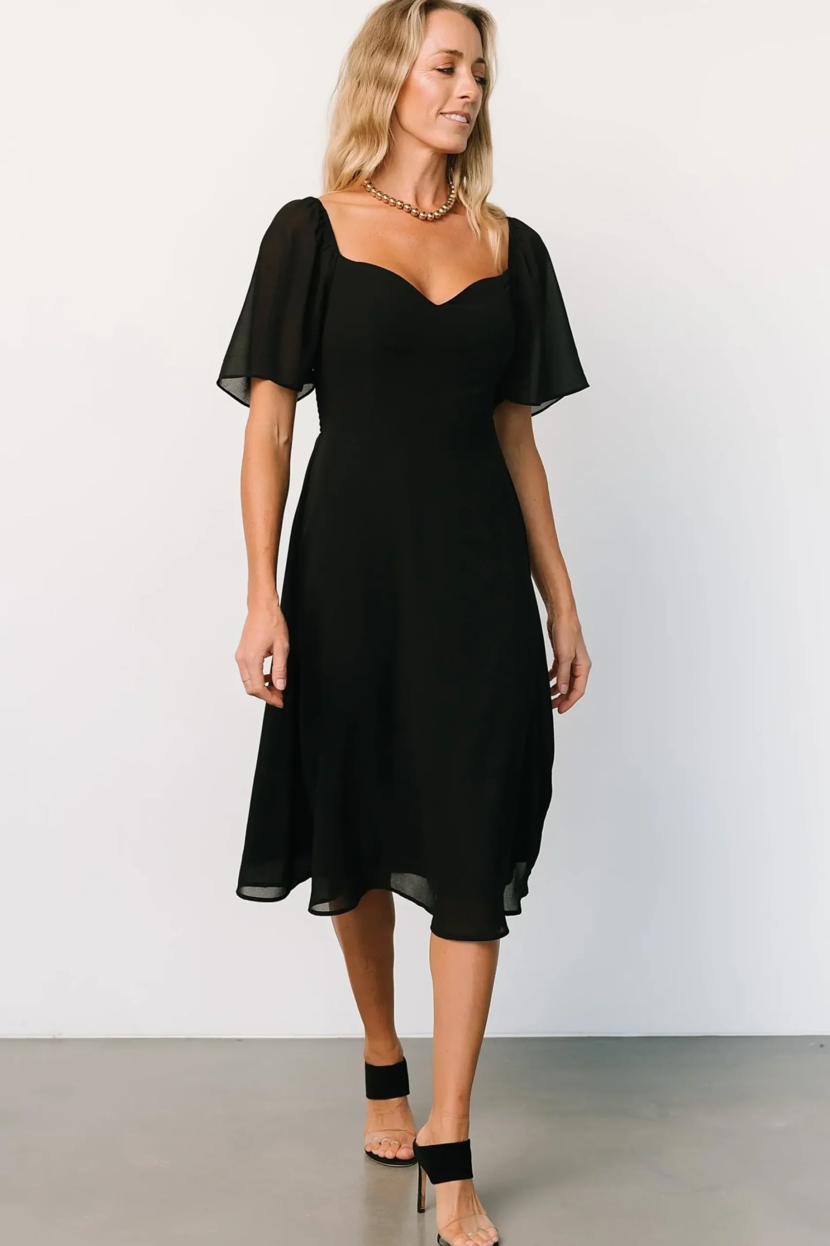 Baltic Born midi dresses|WEDDING SUITE|Colette Sweetheart Midi Dress | Black