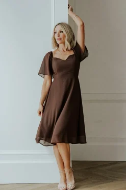 Baltic Born midi dresses|WEDDING SUITE|Colette Sweetheart Midi Dress | Espresso