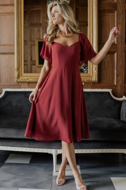 Baltic Born midi dresses|WEDDING SUITE|Colette Sweetheart Midi Dress | Terracotta