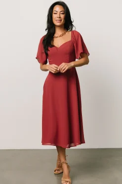 Baltic Born midi dresses|WEDDING SUITE|Colette Sweetheart Midi Dress | Terracotta