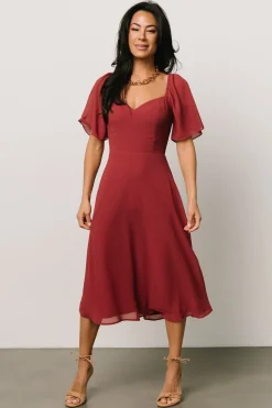 Baltic Born midi dresses|WEDDING SUITE|Colette Sweetheart Midi Dress | Terracotta