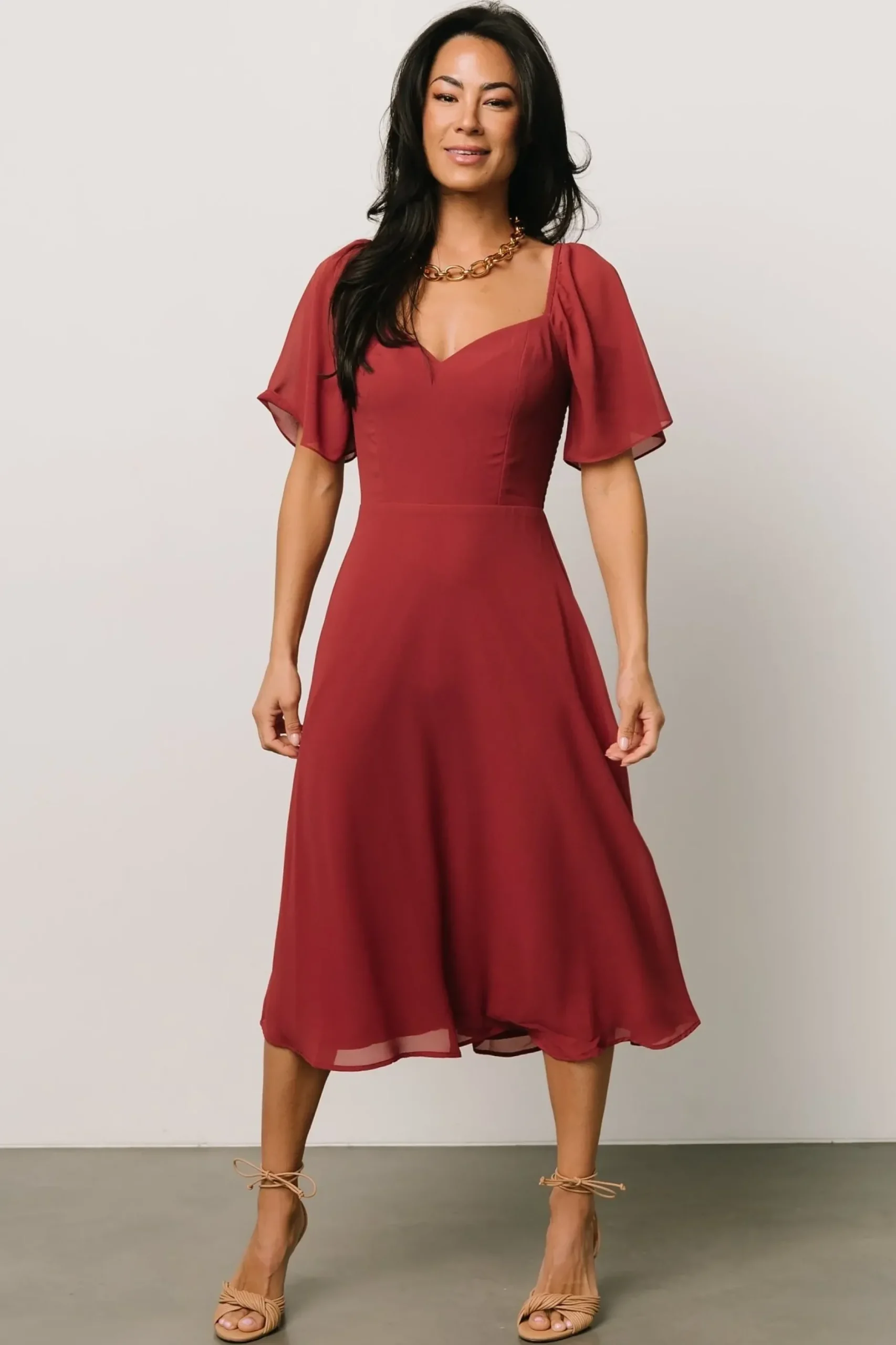 Baltic Born midi dresses|WEDDING SUITE|Colette Sweetheart Midi Dress | Terracotta