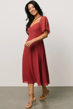 Baltic Born midi dresses|WEDDING SUITE|Colette Sweetheart Midi Dress | Terracotta