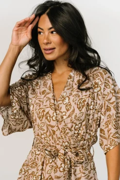 Baltic Born EXTENDED SIZING|Connor Romper | Taupe Floral