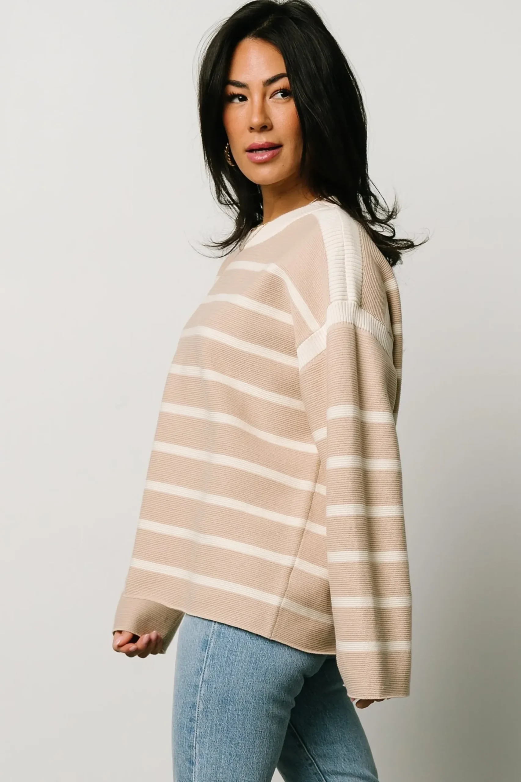 Baltic Born TOPS|sweaters|Conway Striped Sweater | Natural