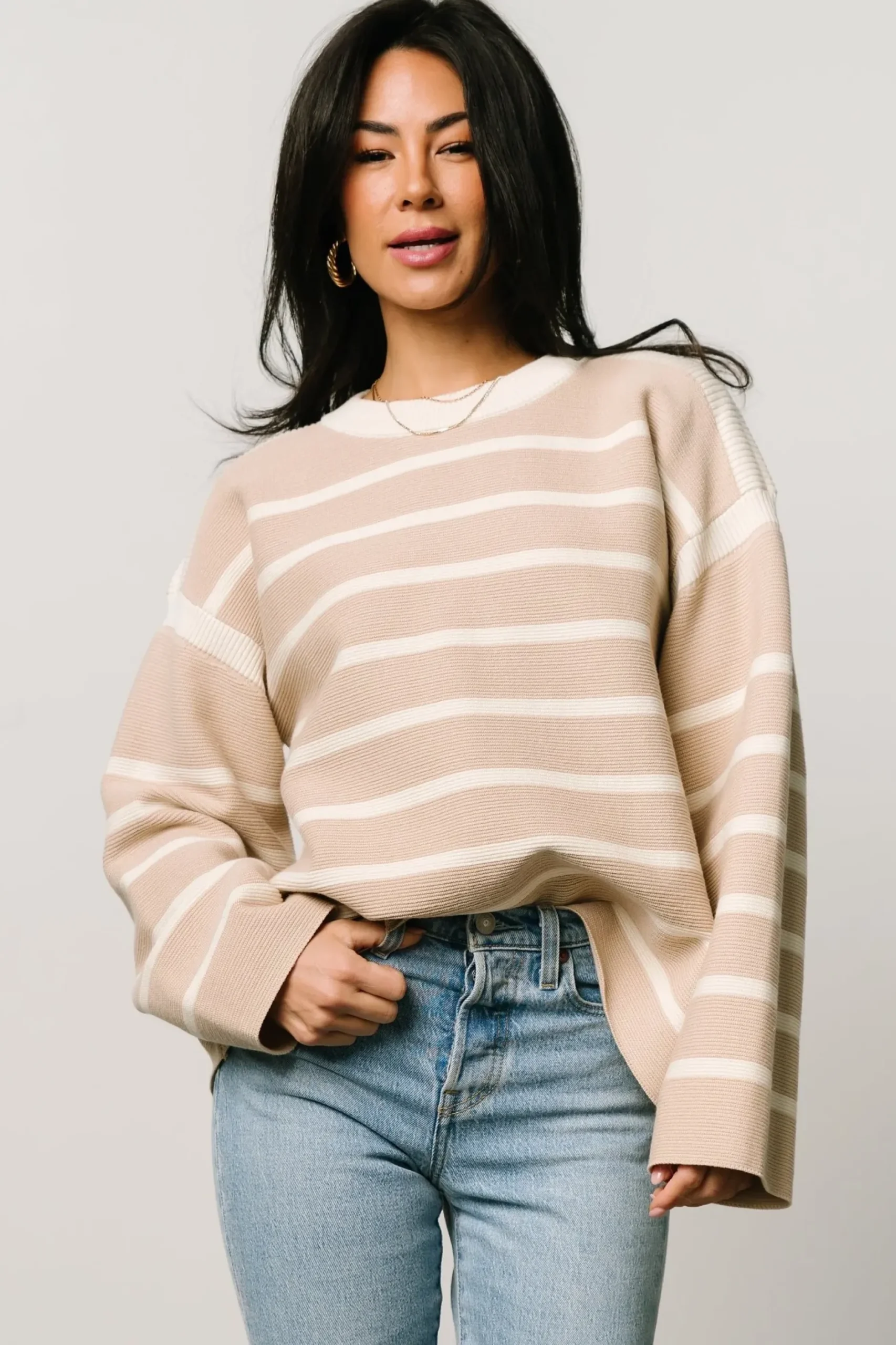 Baltic Born TOPS|sweaters|Conway Striped Sweater | Natural