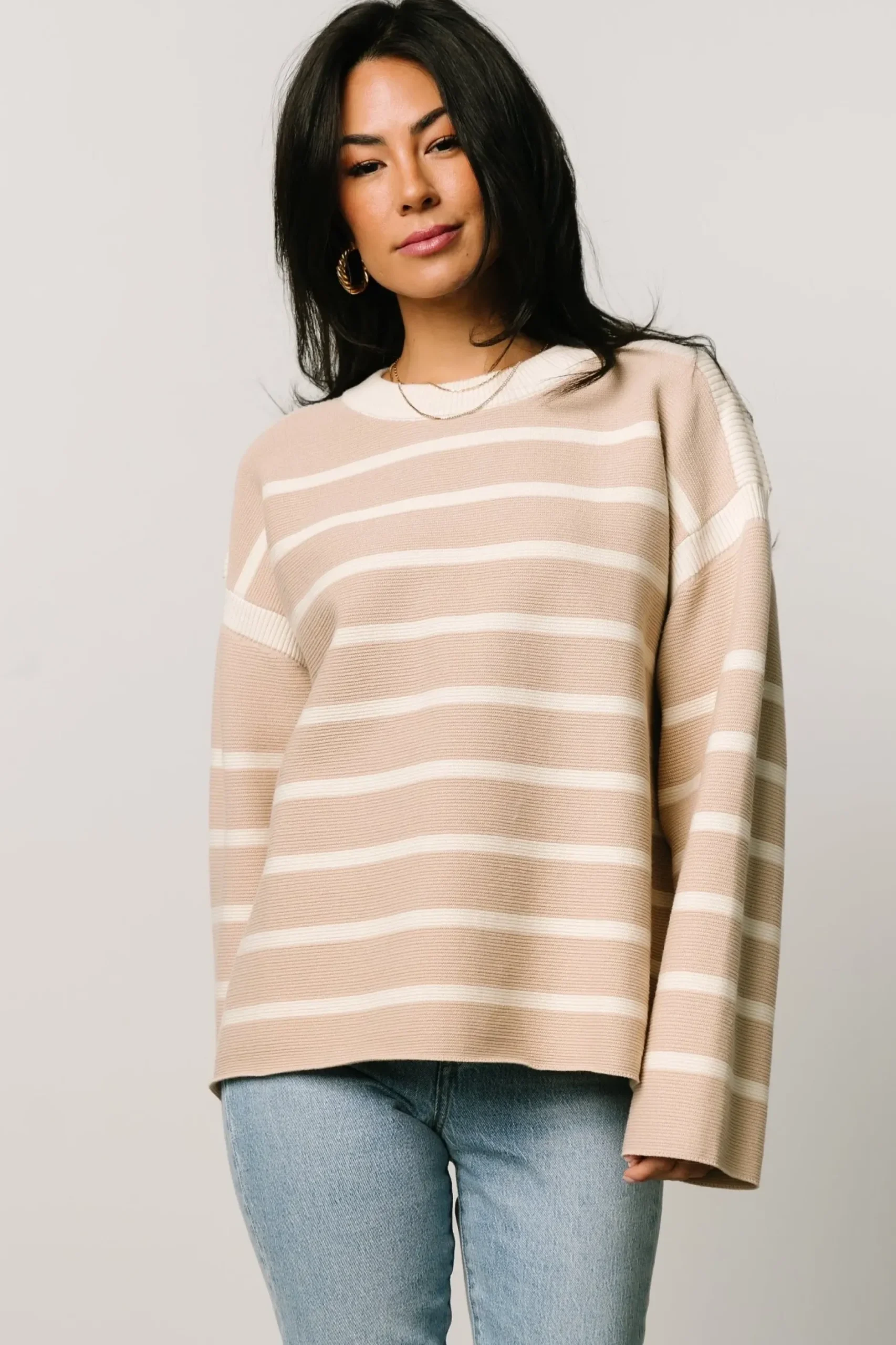 Baltic Born TOPS|sweaters|Conway Striped Sweater | Natural