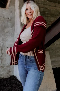 Baltic Born sweaters|WINTER ESSENTIALS|Corbett Knit Cardigan | Burgundy