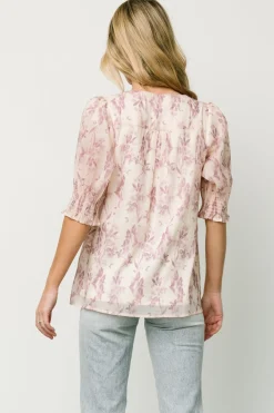 Baltic Born blouses + shirts|Cordova Top | Beige + Mauve Floral