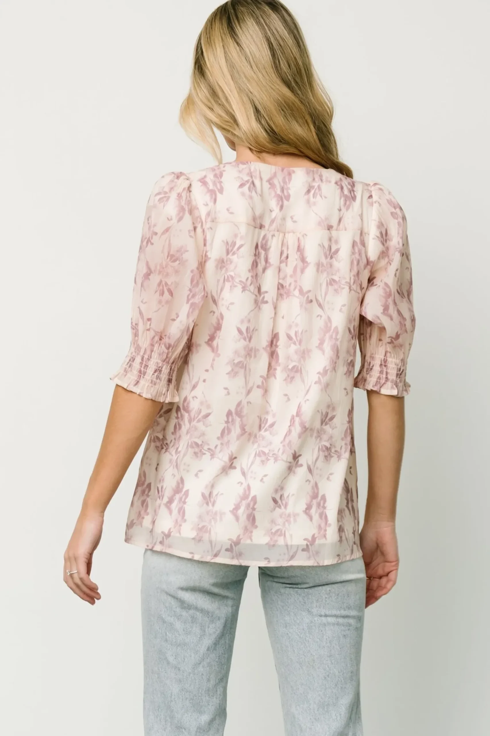 Baltic Born blouses + shirts|Cordova Top | Beige + Mauve Floral